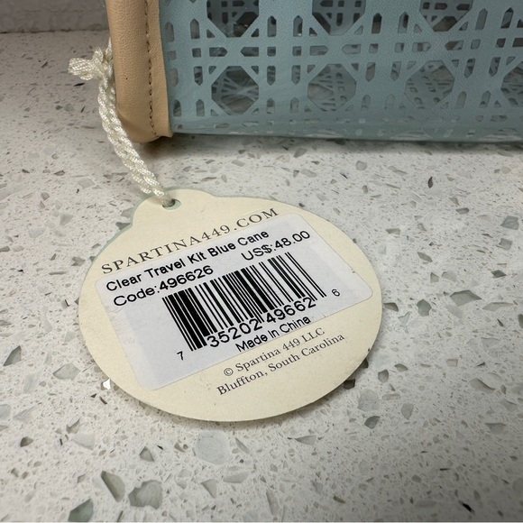 Spartina 449 Aqua and Beige Cosmetic Case - Picture 5 of 9